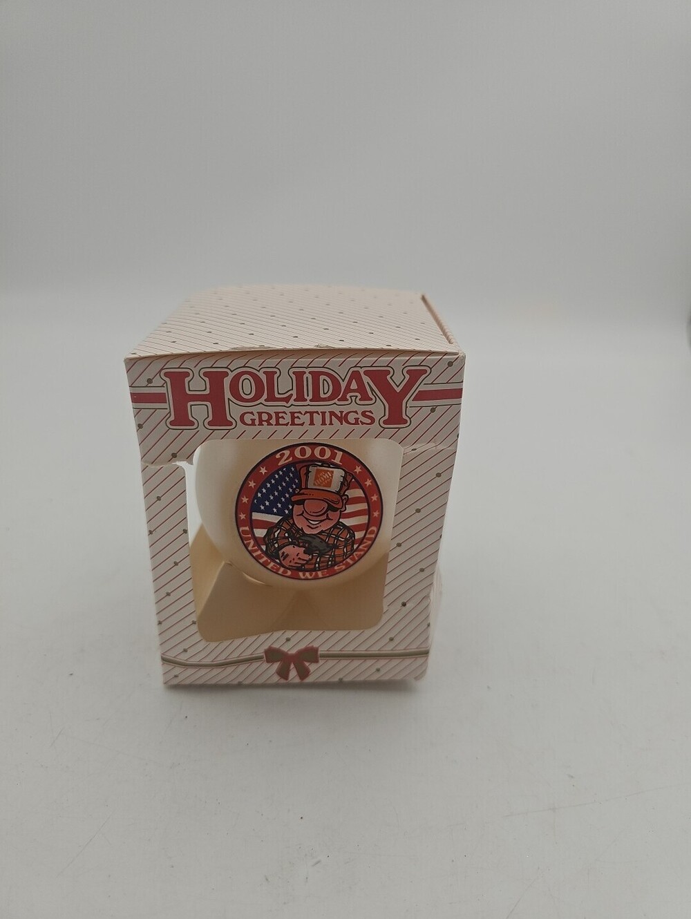The Home Depot Happy Holidays 2001 Bulb Ornament Employee Gift Made USA United